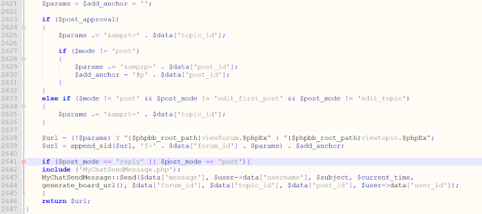 Изменнный код файла function_posting.php для интеграции phpbb и MyChat Изменнный код файла function_posting.php для интеграции phpbb и MyChat